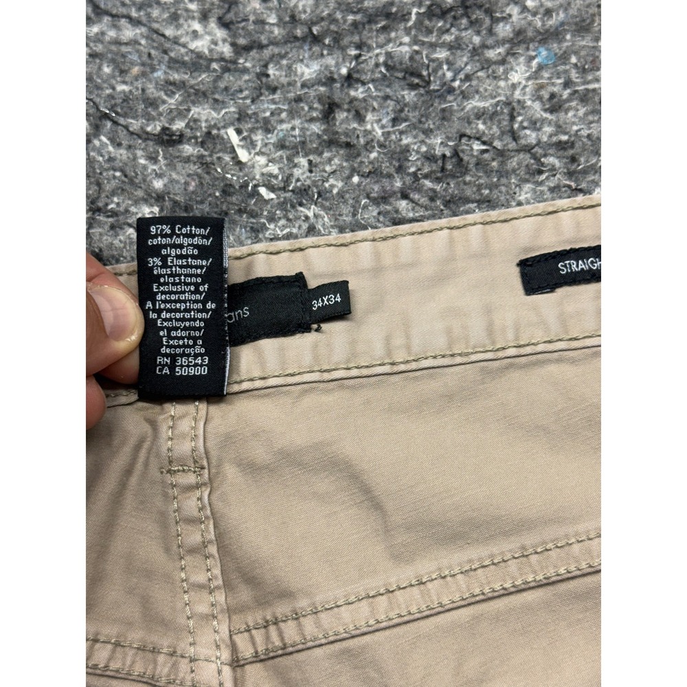 Calvin Klein Jeans Mens 34x34 Straight Leg Khaki Tan Cotton Stretch Pants - Picture 9 of 13